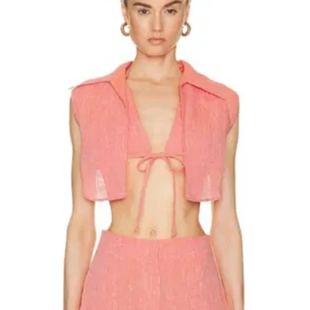 Matthew Bruch Linen Bikini Vest Top - Picture 5 of 7